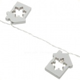 Гирлянда Navigator 80 718 NGF-D013-10WW-2AA деревянные домики на батарейках, тёплый свет