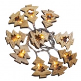 Гирлянда фигурки 14 046 NGF-D008-10WW-2AA деревянные ёлочки постоянное свечение, теплый белый