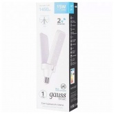 Светодиодная лампа-светильник Gauss Basic 15W 4000K 220V E27 1450Lm Клевер-2 LED холодный свет