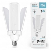 Светодиодная лампа-светильник Gauss Basic 22W 4000K 220V E27 2100Lm Клевер-3 LED холодный свет