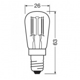 Лампа светодиодная для холодильника Osram PT2625 2,8W/865 230V CL E14 250lm Filament
