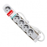 Удлинитель Стандарт 16А 6x2К+З с кабелем 1,5м бело-серый Legrand