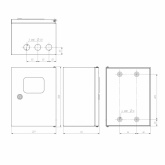 Щит навесной металлический ЭРА SIMPLE ЩМПг (окно) с монтажной панелью (290х220х175) IP54 (электрический шкаф)