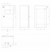 Щит навесной металлический ЭРА SIMPLE ЩМПг (окно) с монтажной панелью (410х220х175) IP54 (электрический шкаф)