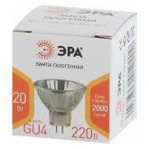 Лампа галогенная ЭРА MR11 20W 220V GU4 30° CL софит нейтральный