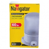 Светильник Navigator 61 509 NBL-SA1-60-E27-WH 60W IP54 (НПБ 400 для сауны) белый матовый