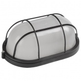 Светильник ИЭК НПП1402 черный/овал с решеткой 60Вт IP54