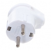 Вилка с заземлением TDM 2P+E 16А угловая белая