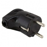 Вилка с заземлением TDM 2P+E 16А угловая черная