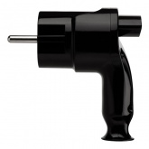 Вилка с заземлением и кнопкой извлечения из сети TDM 2P+E 16А угловая черная