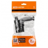 Вилка с заземлением и кнопкой извлечения из сети TDM 2P+E 16А угловая черная