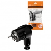 Вилка с заземлением и кнопкой извлечения из сети TDM 2P+E 16А угловая черная