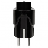 Вилка с заземлением и кнопкой извлечения из сети TDM 2P+E 16А угловая черная