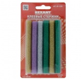 Клеевые стержни Rexant 11мм 100мм цветные с блестками (упак. 12шт.)