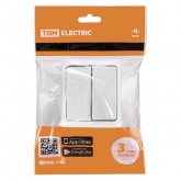 Выключатель двухклавишный открытой установки TDM Вуокса 10А IP54 белый