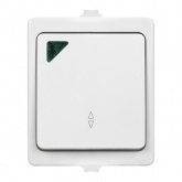 Переключатель одноклавишный TDM открытой установки Вуокса с подсветкой 10А IP54 белый