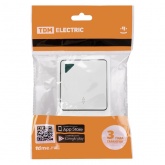 Переключатель одноклавишный TDM открытой установки Вуокса с подсветкой 10А IP54 белый