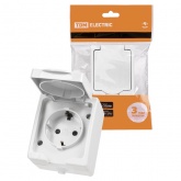 Розетка TDM 2П+З открытой установки Вуокса 16А IP54 белый