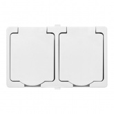 Розетка двойная TDM 2П+3 (горизонтальная) открытой установки Вуокса 16А IP54 белый