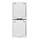 Розетка двойная TDM 2П+3 (вертикальная) открытой установки Вуокса 16А IP54 белый