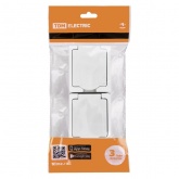 Розетка двойная TDM 2П+3 (вертикальная) открытой установки Вуокса 16А IP54 белый