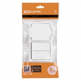 Блок (горизонтальный) TDM Вуокса выключатель двухклавишный+розетка 2П+З шторки IP54 белый