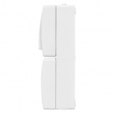Блок (вертикальный) TDM Вуокса выключатель двухклавишный+розетка 2П+З шторки IP54 белый