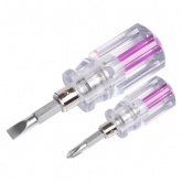 Отвертка комбинированная, прозрачная рукоятка, 40 мм двухсторонняя (крестовая PH 2, шлицевая SL6)