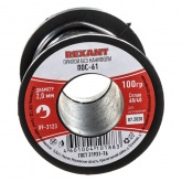 Припой катушка Rexant ПОС-61 без канифоли (d2,0мм, 100г)