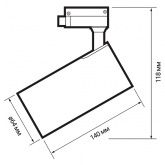 Трековый светодиодный светильник JazzWay PTR 0725 25W 3000K 24° BL черный IP40