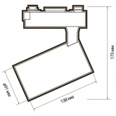 Трековый светодиодный светильник JazzWay PTR 1335 35W 3000K 24° BL черный с сотовой решеткой IP40