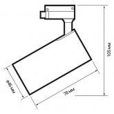 Трековый светодиодный светильник JazzWay PTR 0708 8W 4000K 24° BL черный IP40