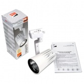 Трековый светодиодный светильник JazzWay PTR 0130-2 30W 3000K 24° WH белый IP40