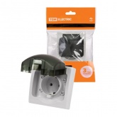 Розетка TDM 2П+З скрытой установки Вуокса 16А IP54 серый