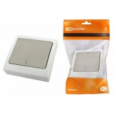 Переключатель одноклавишный TDM скрытой установки Вуокса 10А IP54 серый