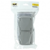 Розетка 2-я открытой установки Generica Aquatic РСш22-2-А 16А с заземляющим контактом, крышкой IP54