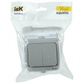 Выключатель 2-клавишный для открытой установки Generica Aquatic ВС-20-2-0-А 10А IP54 серый