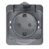 Розетка с/з SE Этюд IP44 серая