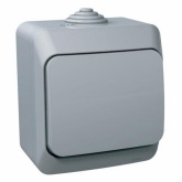 Переключатель одноклавишный SE Этюд IP44 серый