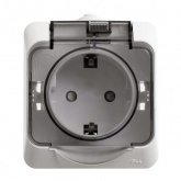 Розетка с/з SE Этюд IP44 белая