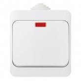 Выключатель одноклавишный с подсветкой SE Этюд IP44 белый