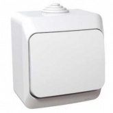 Переключатель одноклавишный SE Этюд IP44 белый