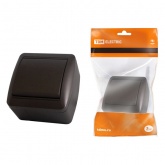 Выключатель одноклавишный TDM открытой установки Селигер 10А IP44 шоколад