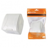 Розетка TDM 2П+3 открытой установки Селигер с крышкой 16А IP54 белый