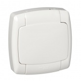 Розетка без заземления открытой установки Рондо 16А со шторками IP44 белый Schneider Electric