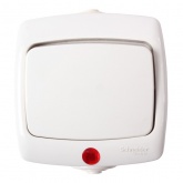 Переключатель одноклавишный открытой установки Рондо 6А с подсветкой IP44 белый Schneider Electric