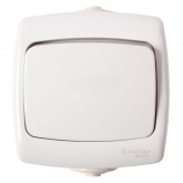 Переключатель одноклавишный открытой установки Рондо 6А IP44 белый Schneider Electric