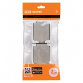 Розетка двойная TDM 2П+3 (вертикальная) открытой установки Вуокса 16А IP54 серый