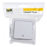 Кнопка 1-клавишная ИЭК Гермес Plus ВСк20-1-0-ГПБ IP54 белый