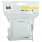 Переключатель 1-клавишный открытой установки ИЭК Гермес Plus ВСп20-1-0-ГПБ IP54 белый